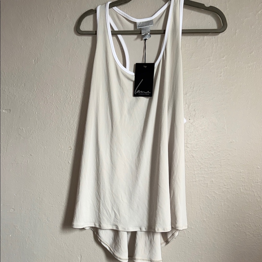 Lane Bryant White Racerback Flowy Tank